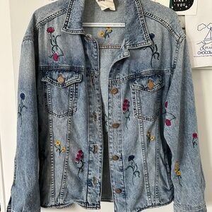 Desigual Emroidered Jean Jacket - Small